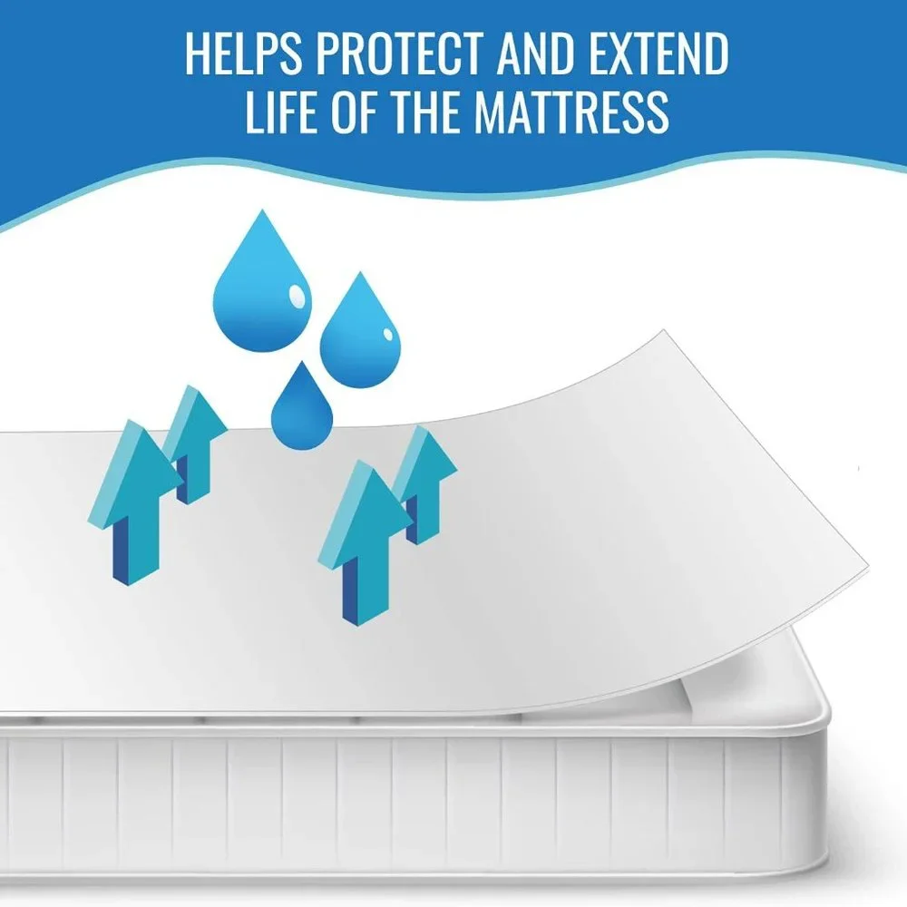 NEW (QUEEN) DMI Waterproof Mattress Protector 100% Vinyl Fitted Sheet (1155)